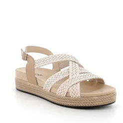 Woman Igi&Co Sandals And Flip Flops-Women'S Leather Sandals Rope-Cream