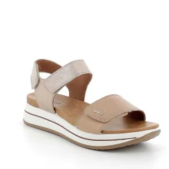 Woman Igi&Co Wedges-Women'S Leather Wedge Sandals Corda-Champagne