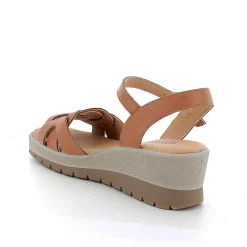 Woman Igi&Co Wedges-Women'S Leather Wedge Sandals Tan