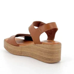 Woman Igi&Co Wedges-Women'S Leather Wedge Sandals Tan