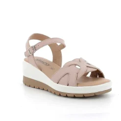 Woman Igi&Co Wedges-Women'S Leather Wedge Sandals Powder