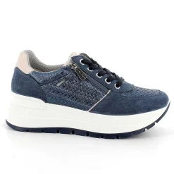 Woman Igi&Co Wedges-Women'S Leather Wedge Sneakers Jeans