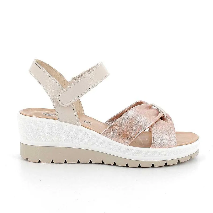 Woman Igi&Co Wedges-Women'S Wedge Sandals Cream-Pearl Pink