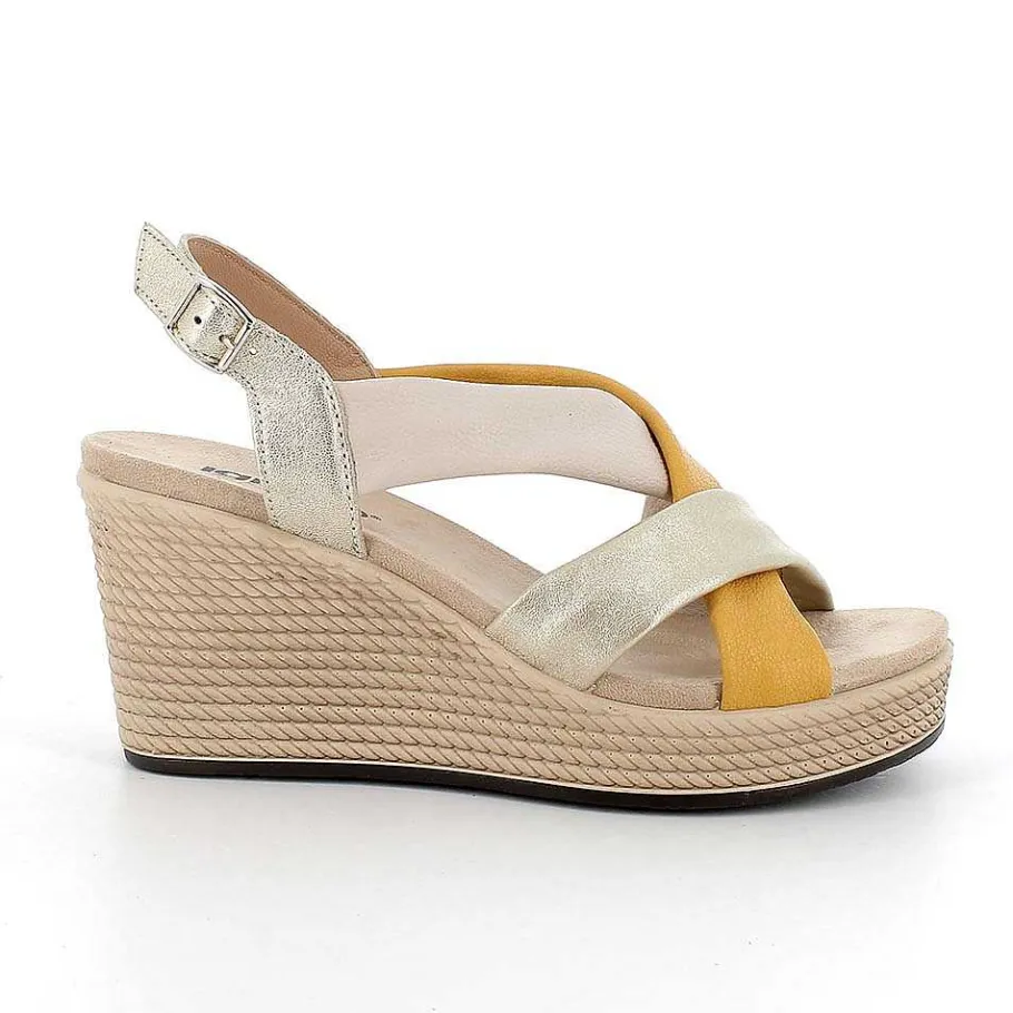Woman Igi&Co Wedges-Women'S Wedge Sandals Platinum-Light Beige