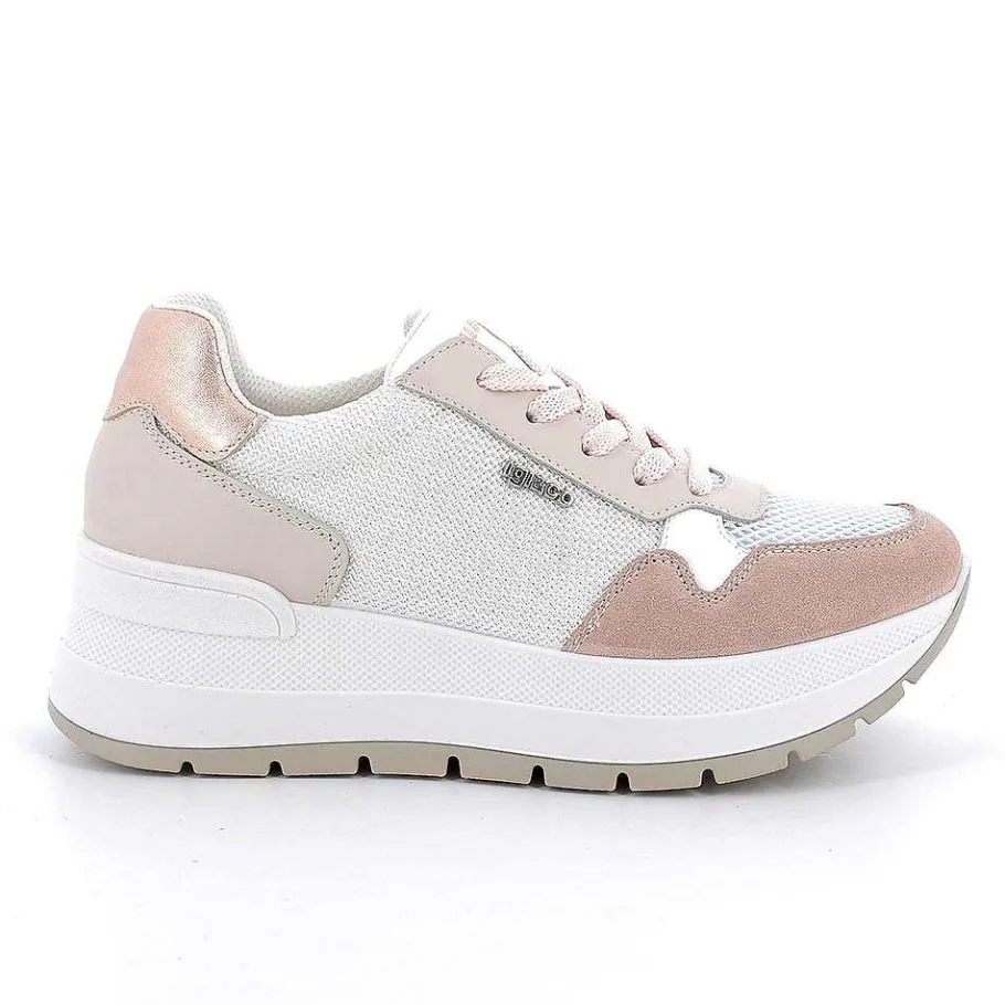 Woman Igi&Co Wedges-Women'S Wedge Sneakers Skin-White