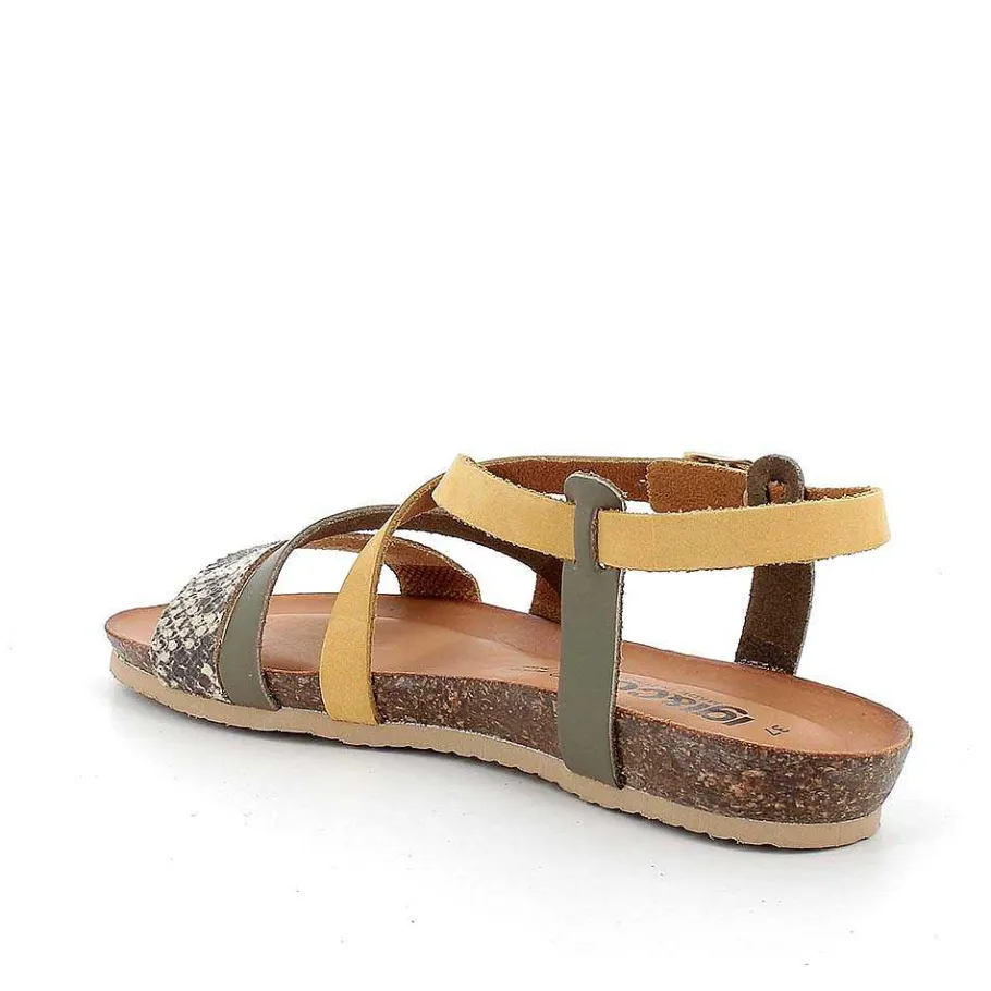 Woman Igi&Co Sandals And Flip Flops-Yellow-Rock Women'S Leather Sandals