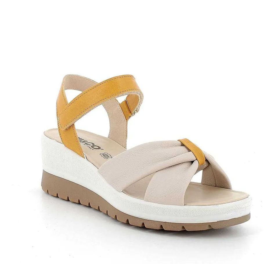 Woman Igi&Co Wedges-Yellow-Sand Women'S Wedge Sandals